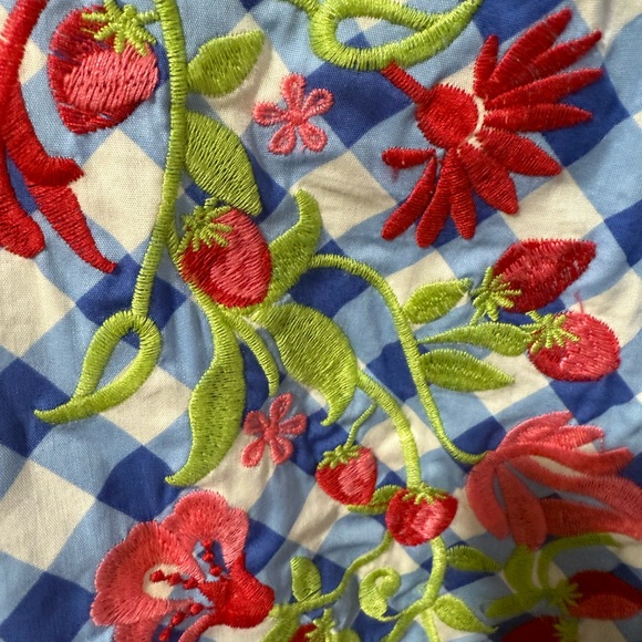 NWT Matilda Jane women’s Blue Checkered Skirt with Floral Accents, size S - Picture 6 of 9